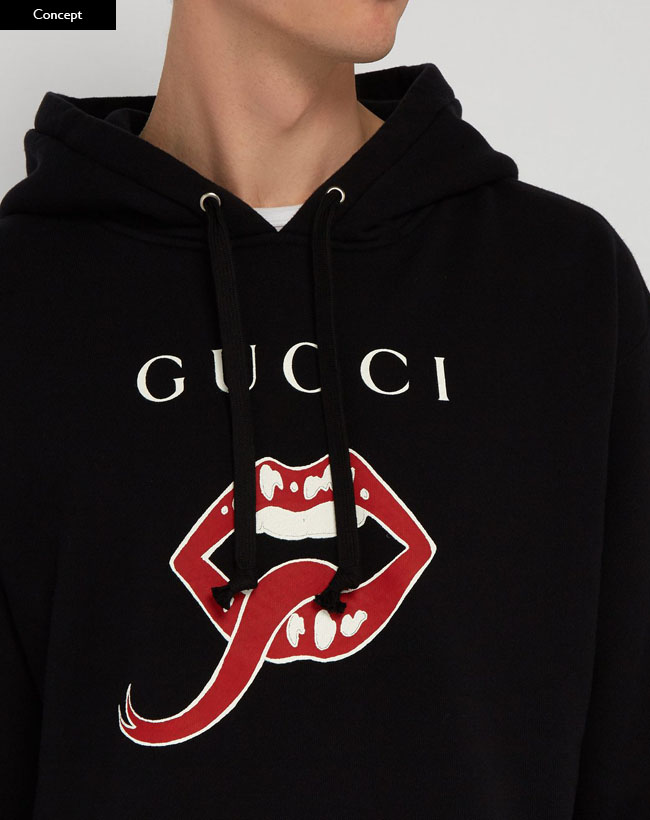 gucci hoodie lips